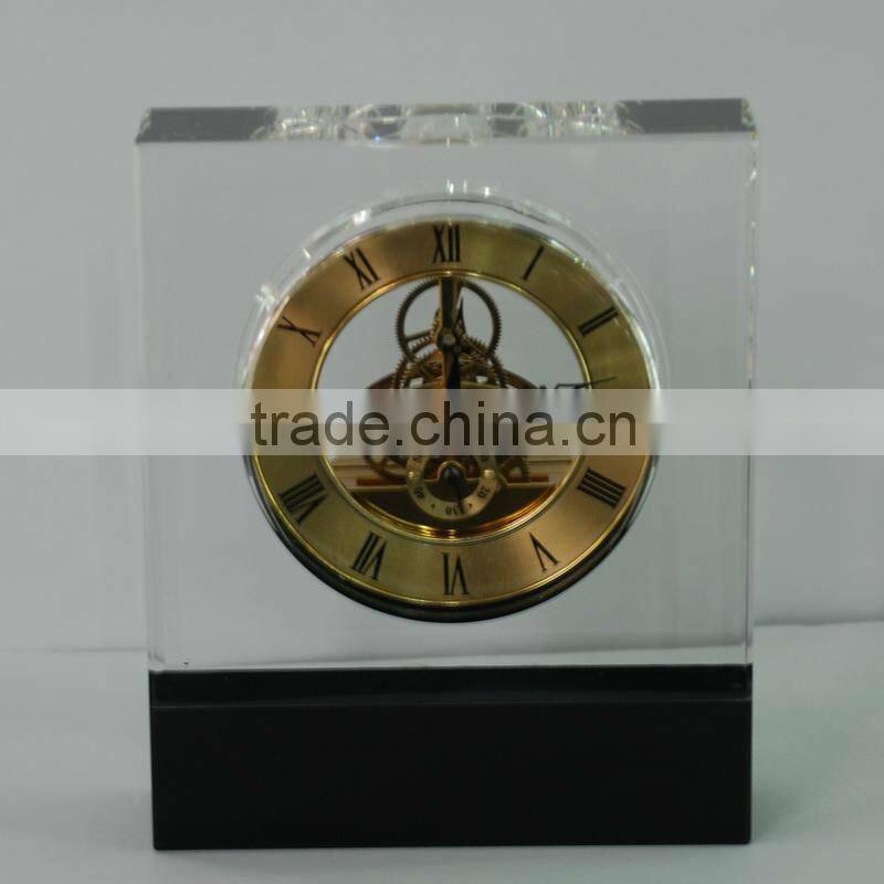 Luxury European Style Personalized Crystal clock with dry battery and time adjuster