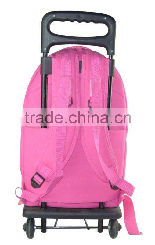 2015 Lovely girls movelable school trolley bag