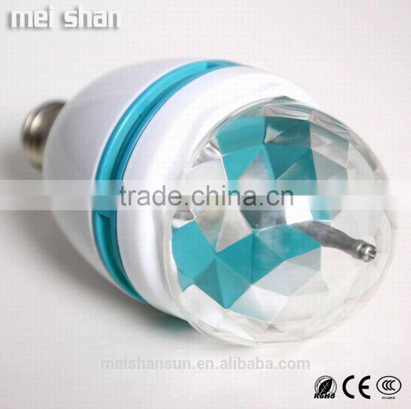 Newest 3W colourful changing light LED bulb crystal and PBT material