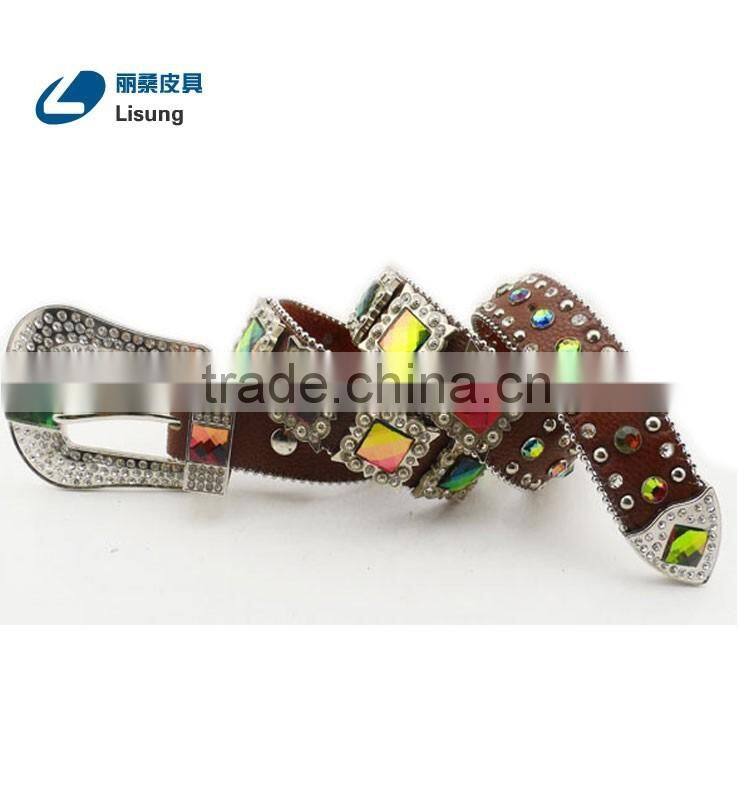 Multiple Color Crystal Western Cowgirl Concho Rhinestone Belt