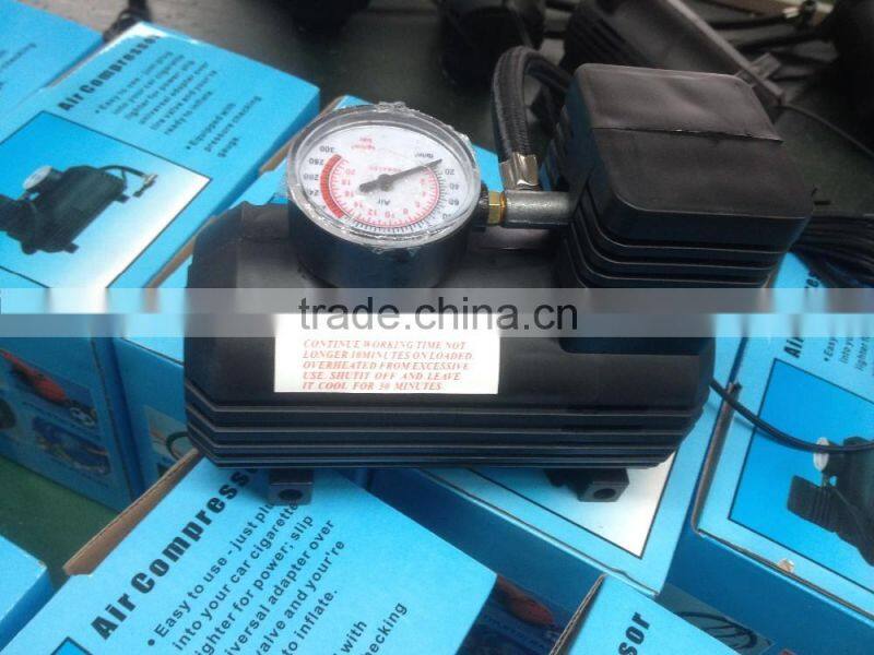 Factory outlet 12V mini car air compressor,12V portable mini air compressor,19MM*1 cylinder 250/300 psi silent air compressor