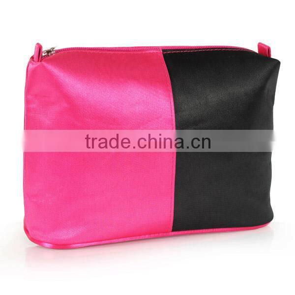 Satin cosmetic zipper bag