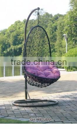 0503 garden patio leiaure rattan hanging swing egg shaped chair YPS088