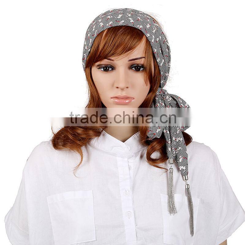 2015 Preppy style presentative leaves printing fashion chiffon scarf