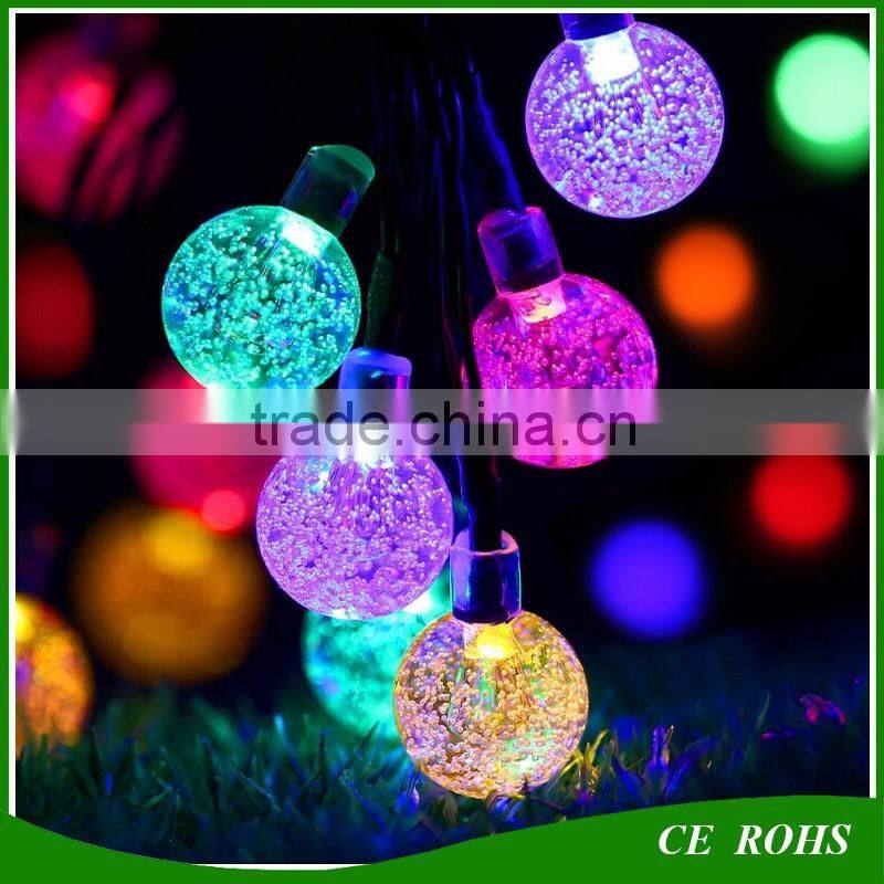 Decorative Solar Lawn Lights Colorful Outdoor 50 LED Colorful Bubble Solar String Light for Christmas Party Wedding