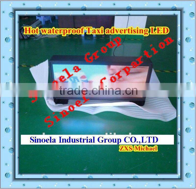 P6 outdoor full color double sided led taxi top advertising/taxi roof top advertising signs