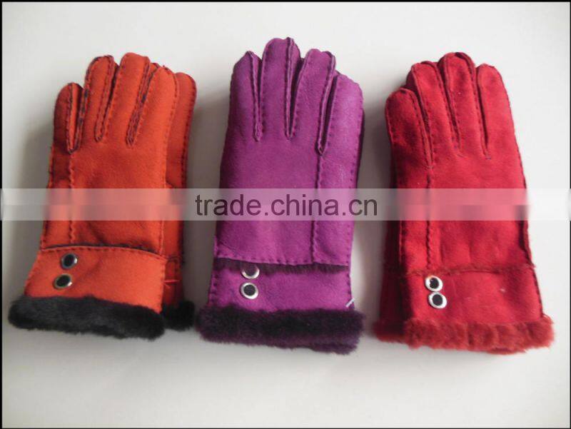 China Factory Custom Lady Various Leather Fur Gloves, Fur Lined Leather Gloves And Mitten