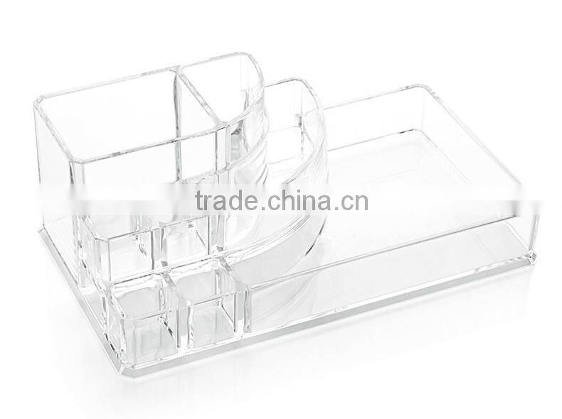 C42 1 Piece High Quality Crystal Cosmetic Organizer Makeup Jewelry Lipstick Brush Insert Holder Display Box