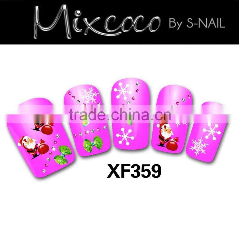 Professional Christmas design water transfer nail art stickers