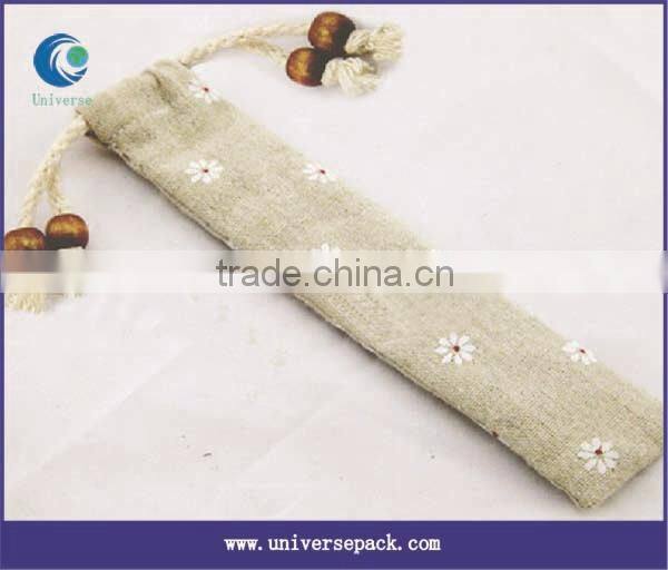 Eco calico printed tableware bag