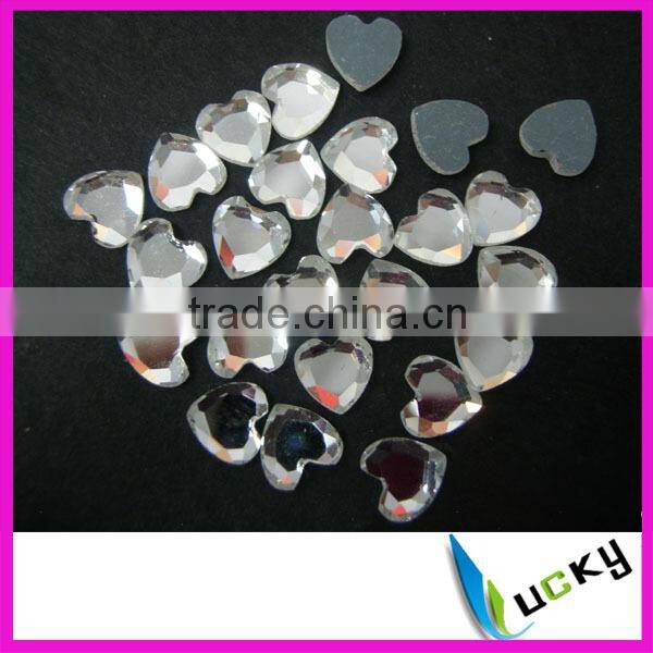 mirror glass flat back crystal rectangle shape 4x6 mm light peach