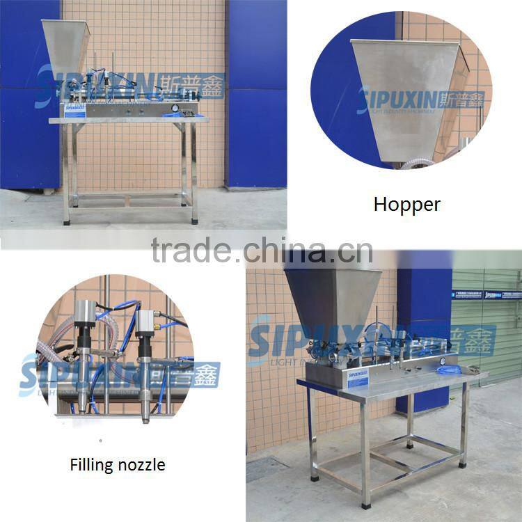 SPX-semi automatic double nozzle horizontal self-suction liquid filling machine for liquid soap (with stand)