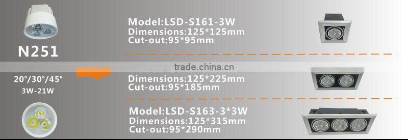 10W 20W 30W LED Recesse light,led grille lamp,square led downlight