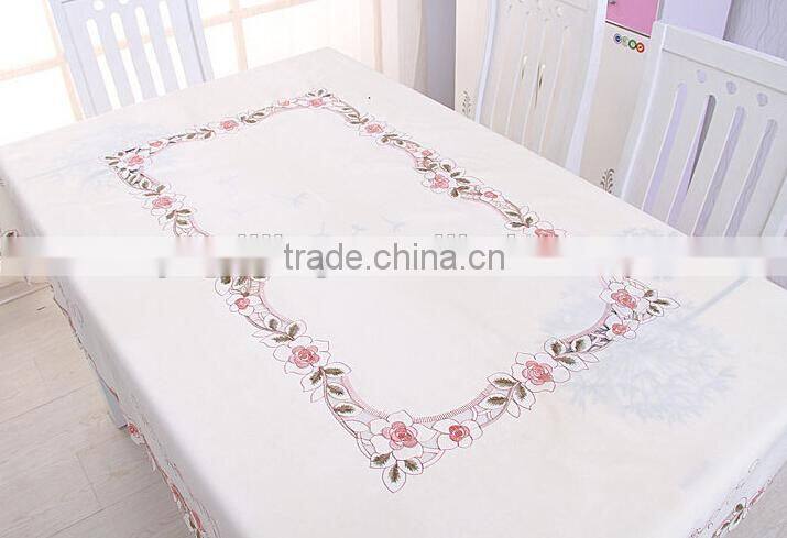 Hot popular homeuse wedding embroidery table cloth new design