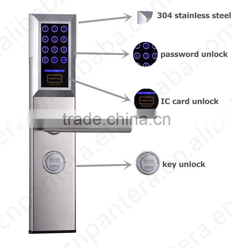 Tubular Smart RFID Electronic Hotel Door Cylinder Lock for Aparment