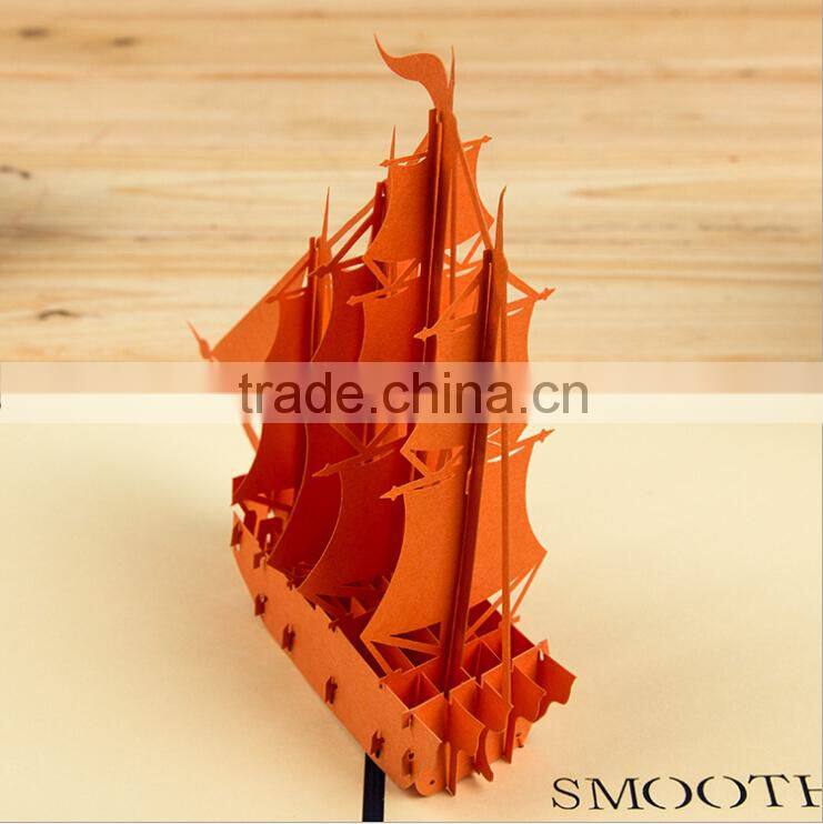 3D ship model greeting card smooth sail memory card