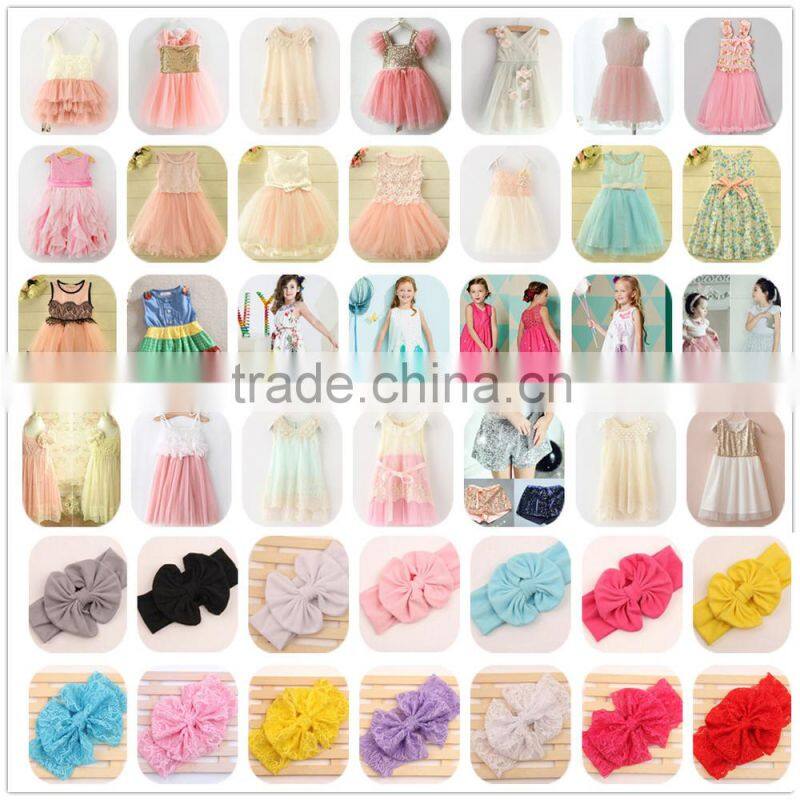 Aqua Pink color kids party wear dresses for girls of 2-6 years