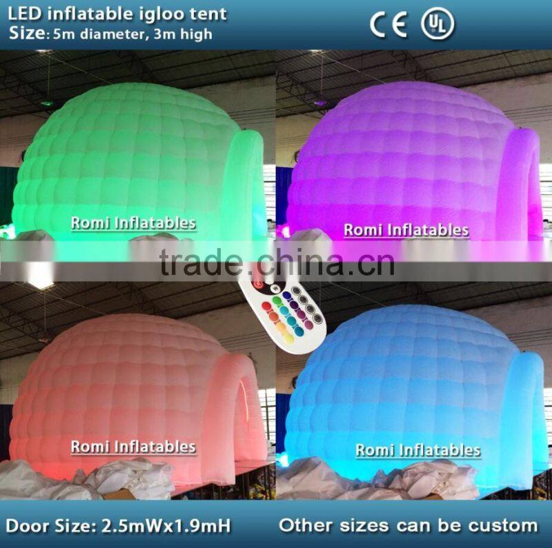 inflatable dome tent with LED inflatable igloo tent with LED inflatable party tent with LED