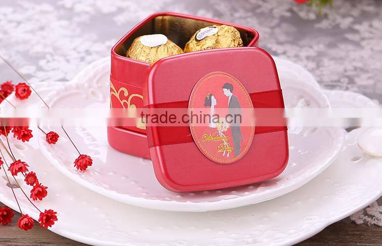 creative square purple paper Gift Box candy box chocolate box for wedding and children party