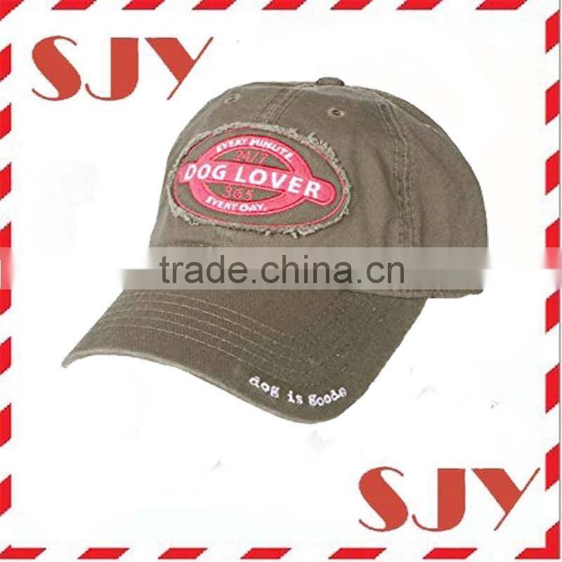 Custom 3d embroidery 6 panel distressed baseball cap