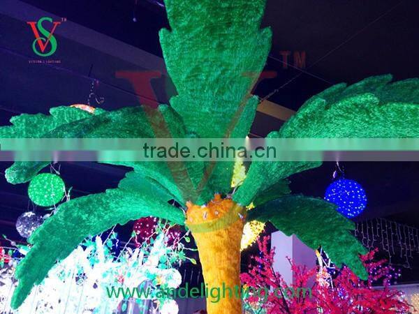 2016 2.6M green artificial outdoor decorative led palm tree lighting