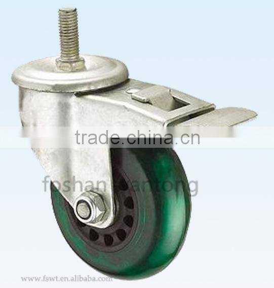 4 Inch Threaded Stem Locking PVC Furniture Caster