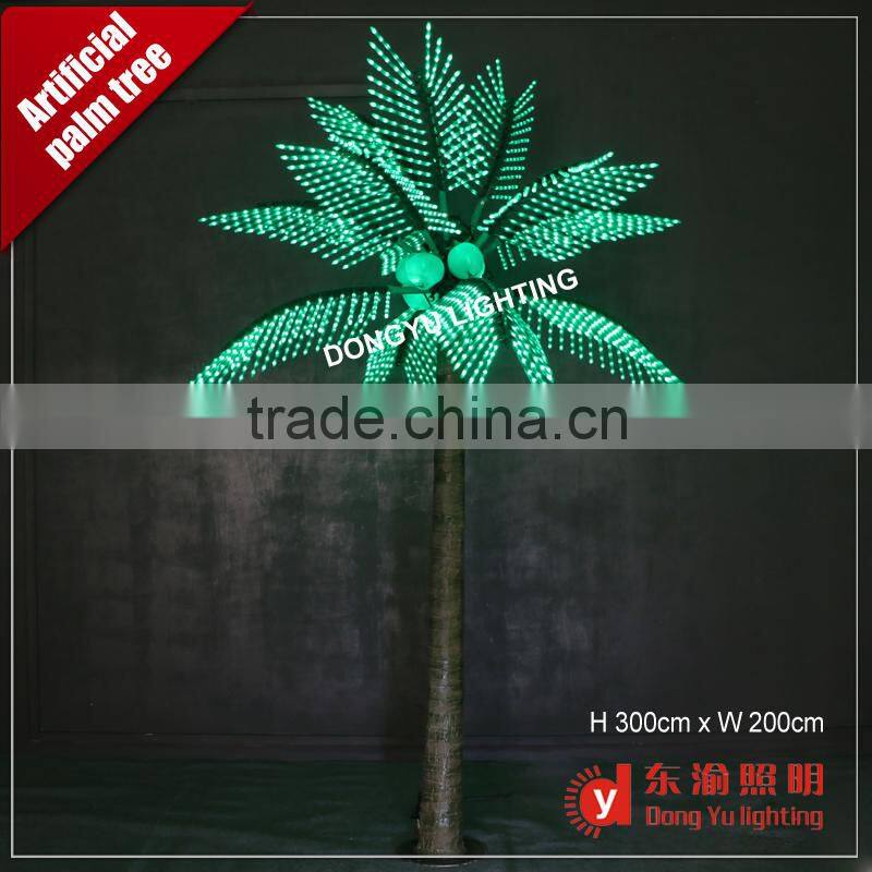 3.0 meter height high standard outdoor decoration green light artificial light palm tree