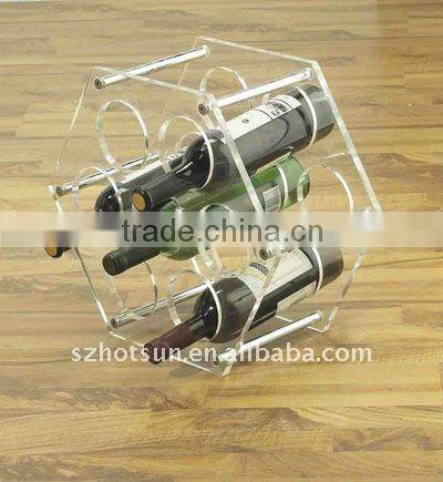 Customize elegant plastic bottle display rack for wine