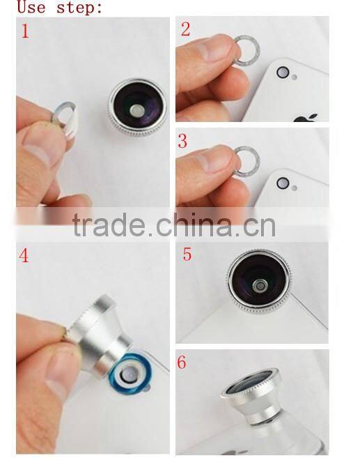 Magnetic 180 degree distortion fisheye lens for cell phone