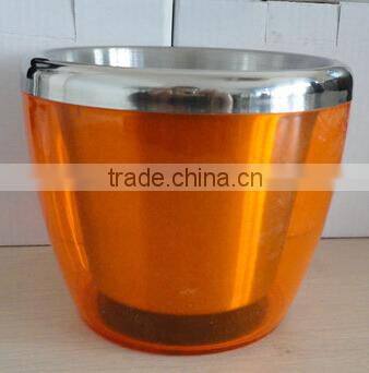 750ml plastic stainless steel wine cooler ice bucket