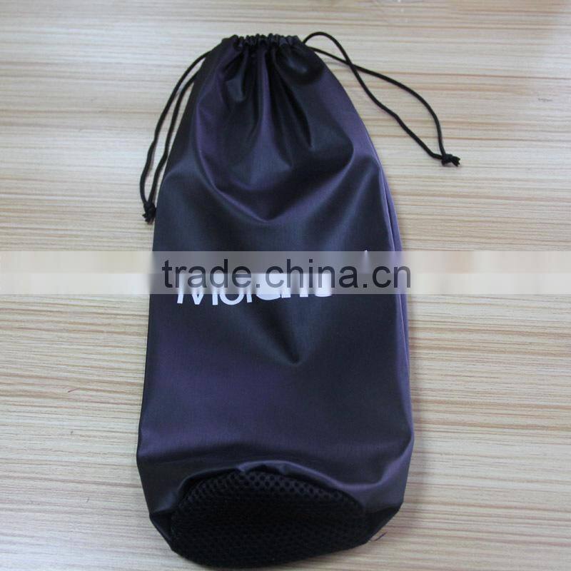 Recyclable custom printed waterproof drawstring wine bag with cord