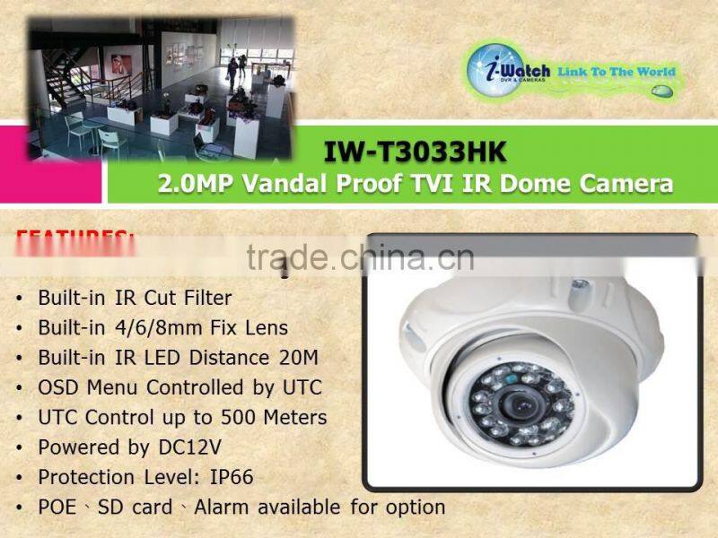 IW-T3033HK HD 1080P Night Vision TVI Vandal Dome Camera