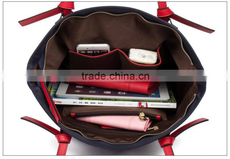 custom 600d polyester canvas tote bag shoulder bag leather handle wholesale
