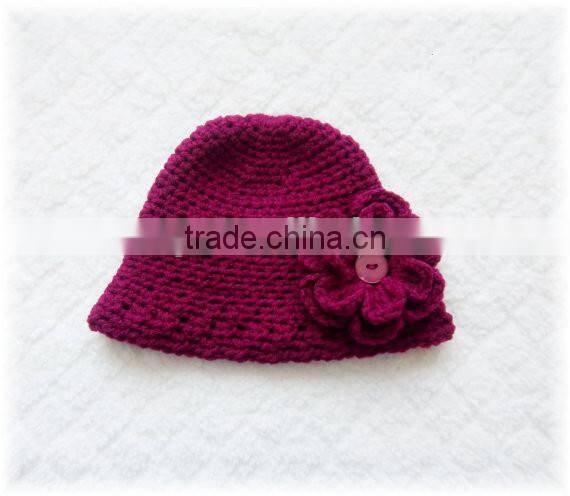 Newborn Baby Girl Crochet Flower Sun Hat