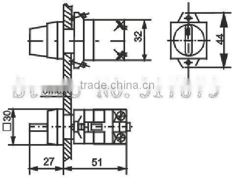 rotary switch, 2 or 3 Position selector switch ,KD39A--11X/2 NO+NC