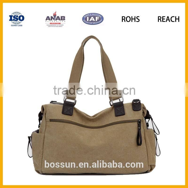 China Supplier PU canvas man's handbag canvas travel bag
