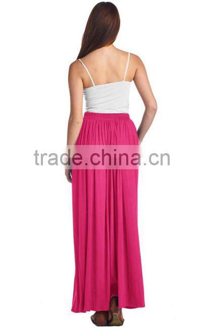 Guangzhou Clothes Factory Supplier 2016 Summer Rayon Spandex skirts cheap price pictures of long skirts with pockets