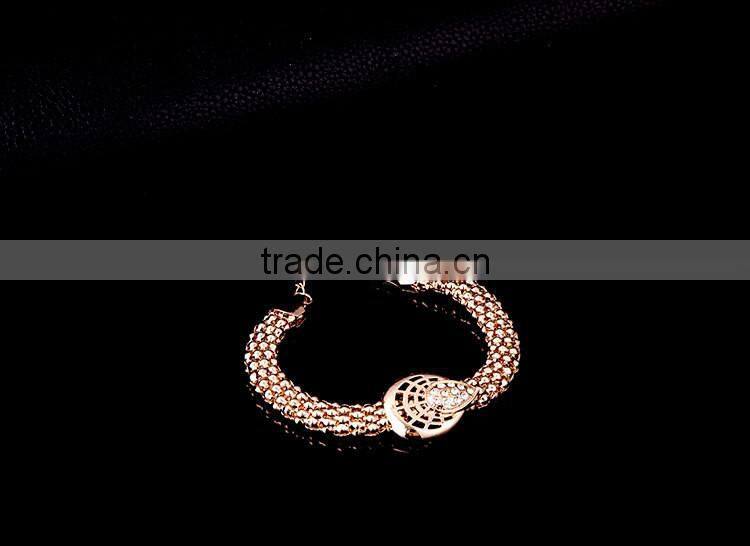 Women Fashion Necklace Earring Bracelet JW007 Wedding Bridal Jewellery Gold Plated Alibaba Jewelry Set