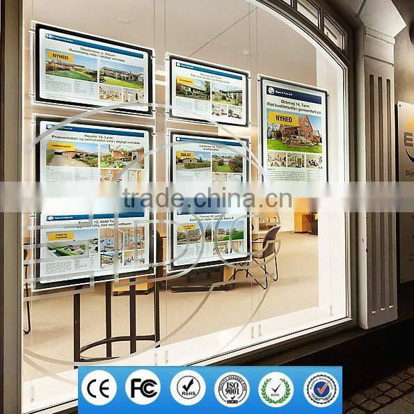Cable Real Estate Light Window Display Led light Pocket Illuminated acrylic holders