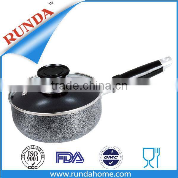 Aluminum non-stick milk pot with stainless steel lid