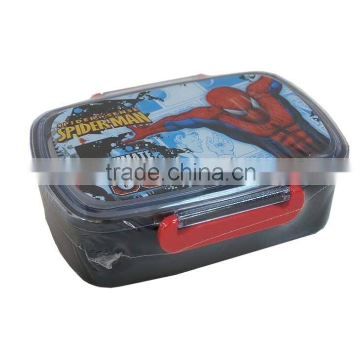 Factory audited foodgrade plastic lunch box with cartoon logo
