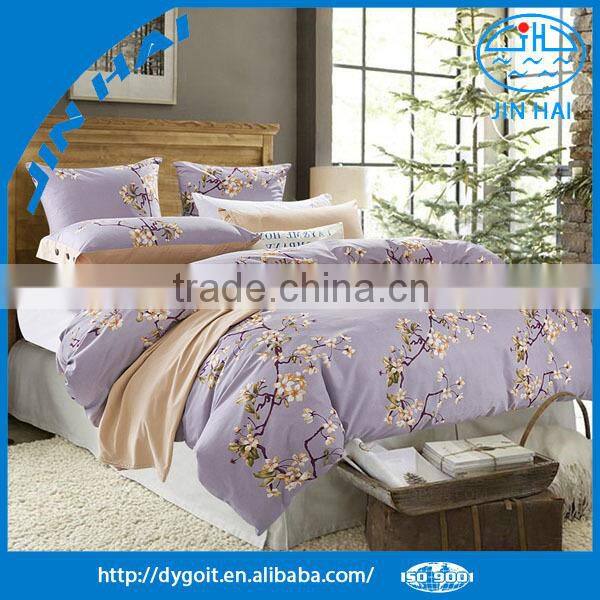 Wholesale fast color easy washing flower design cotton bedding set