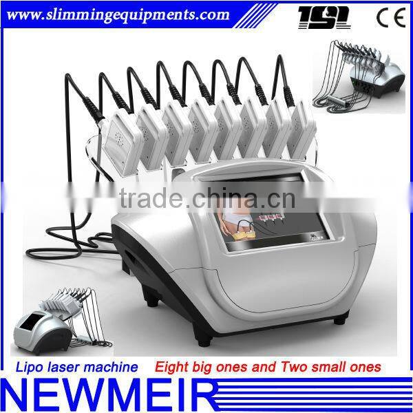 8 big pads and 2 small pads diode laser fat reduction machine