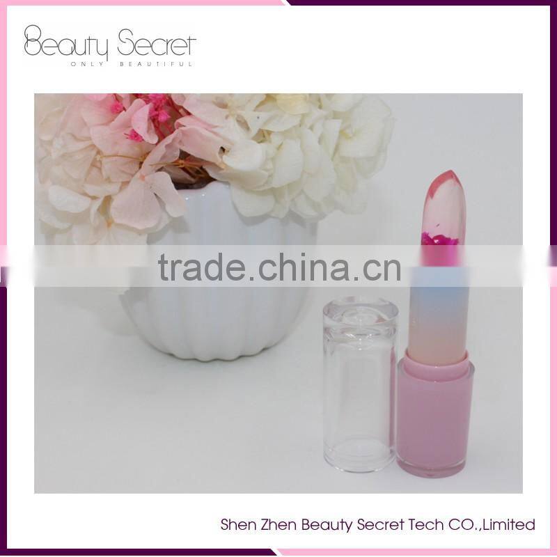 Hot sale tmperature change 3 colors jelly flower lipstick customize private label lipstick