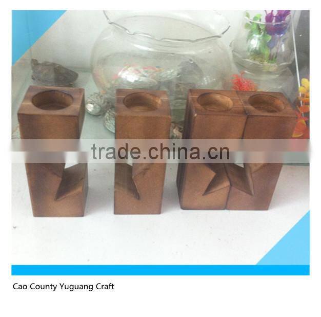 Yuguang Factory custom home decorative wooden candle holders for wedding candle holders FSC
