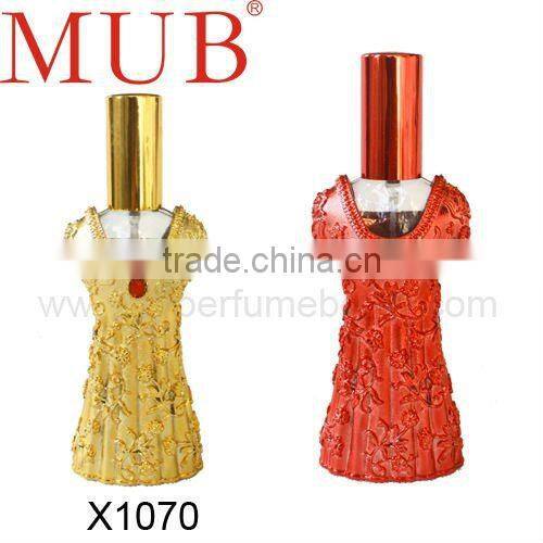 screen printing tech. bottle ----antique metal perfume bottle