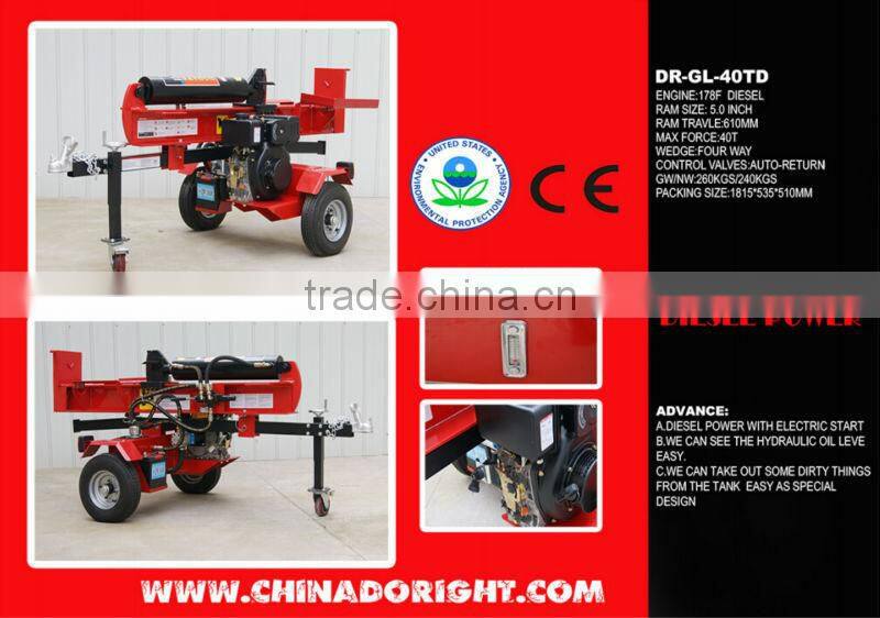 40Ton Gasoline engine horizontal and vertical log splitter with CE