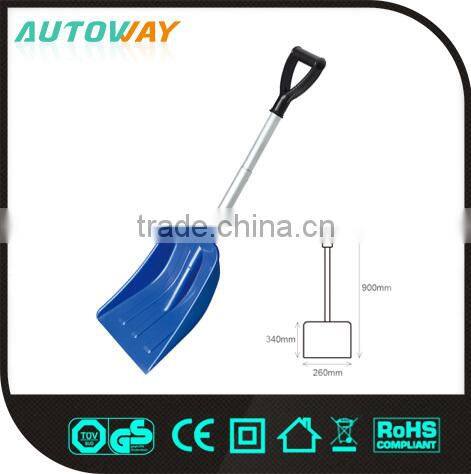 blue long handle,double handle snow shovel