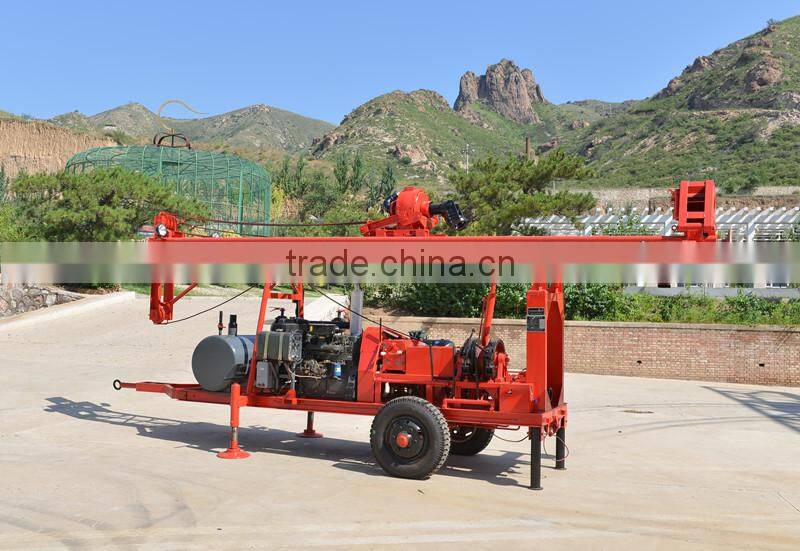 Power head type china trailer used drilling rig with normal-reverse circulation