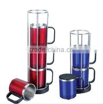 Wide mouth RED Tumbler Fluctuation double loop Auto mug Bell Double wall Eco-friendly auto travel cup mug
